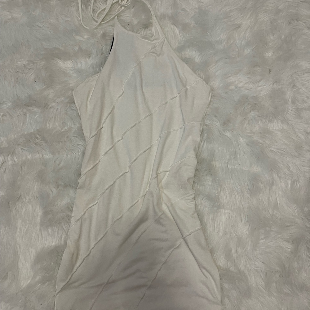 Elegant White Halter Dress